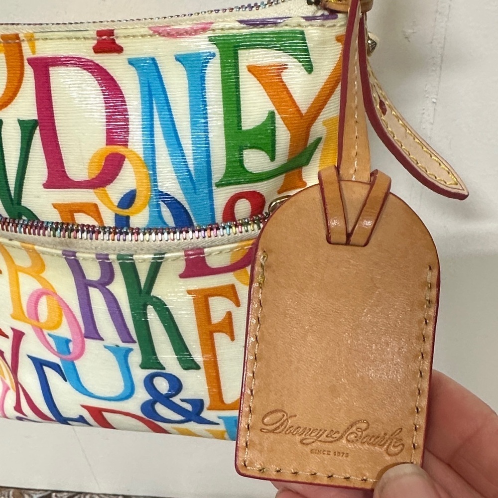 Dooney & Bourke Grafica Multicolor Letter Print Crossbody Bag vintage - Picture 2 of 13